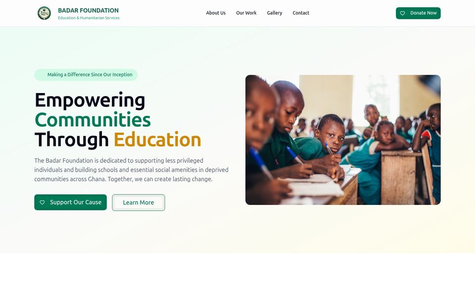 Homepage of Badar Foundation
