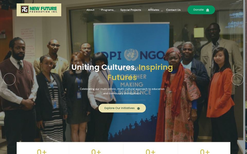 Homepage of New Future Foundation